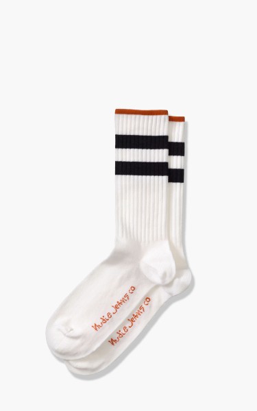 Nudie Jeans Amundsson Sport Socks Dusty White/Black 180897-dustywhite