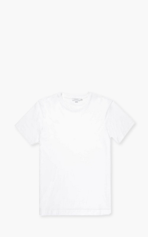 Sunspel Short Sleeve Riviera Crewneck T-Shirt White