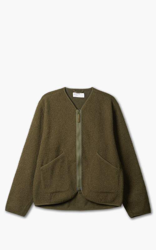 Universal Works Zip Liner Jacket Tibet Fleece Olive | Cultizm