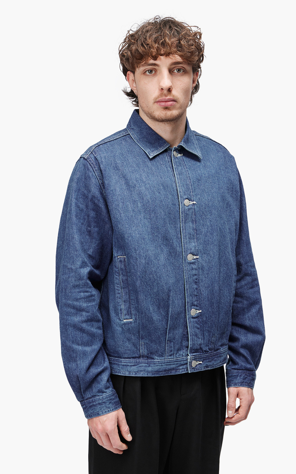 Auralee Selvedge Light Denim Blouson Light Indigo | Cultizm