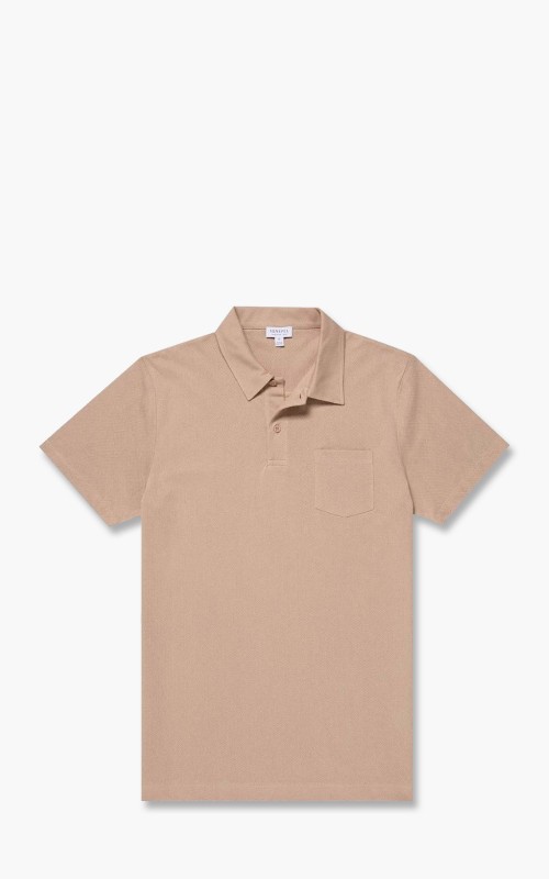 Sunspel Cotton Riviera Polo Shirt Cashew
