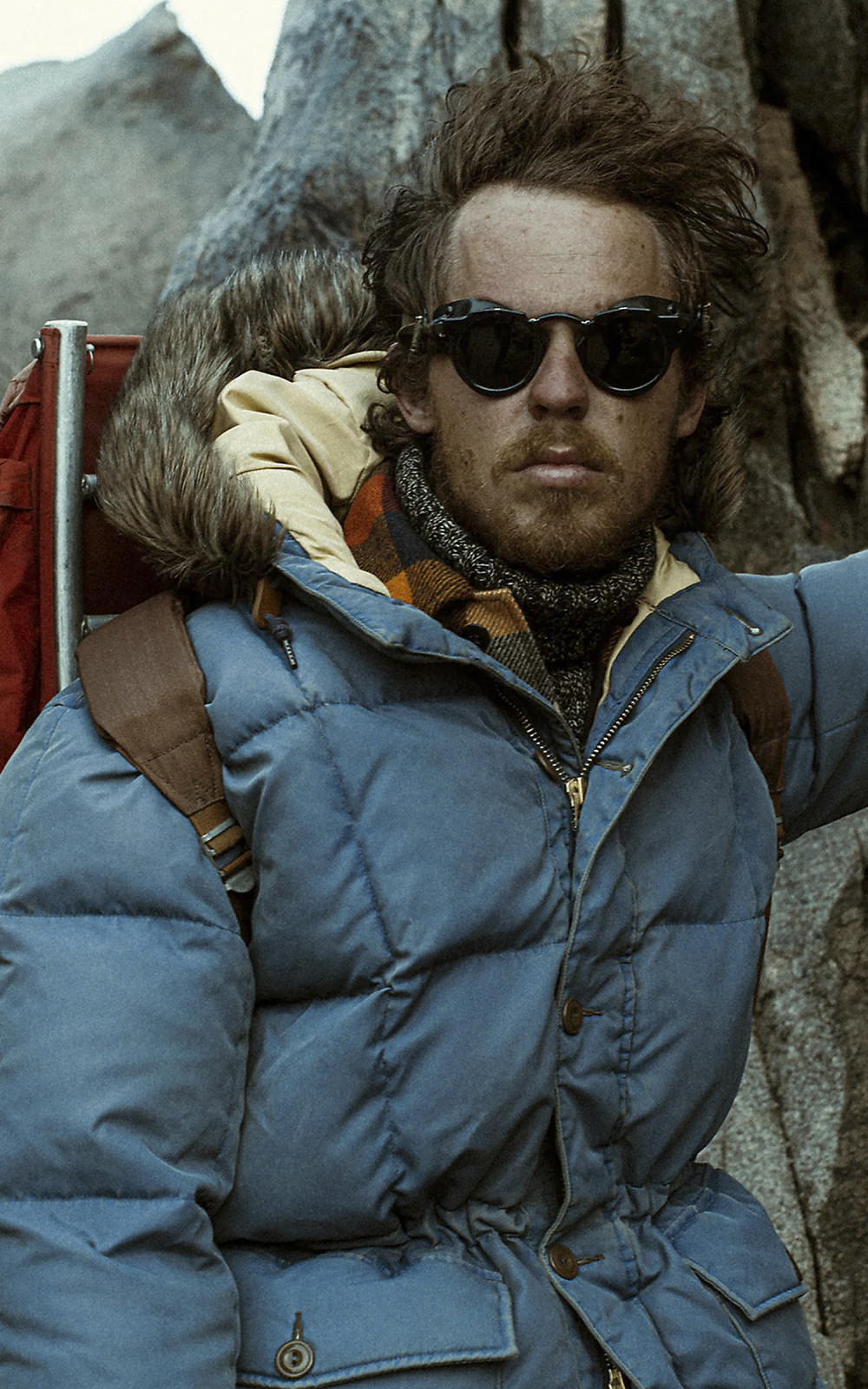 RRL Faux-Fur-Trim Quilted Jacket Steel Blue | Cultizm