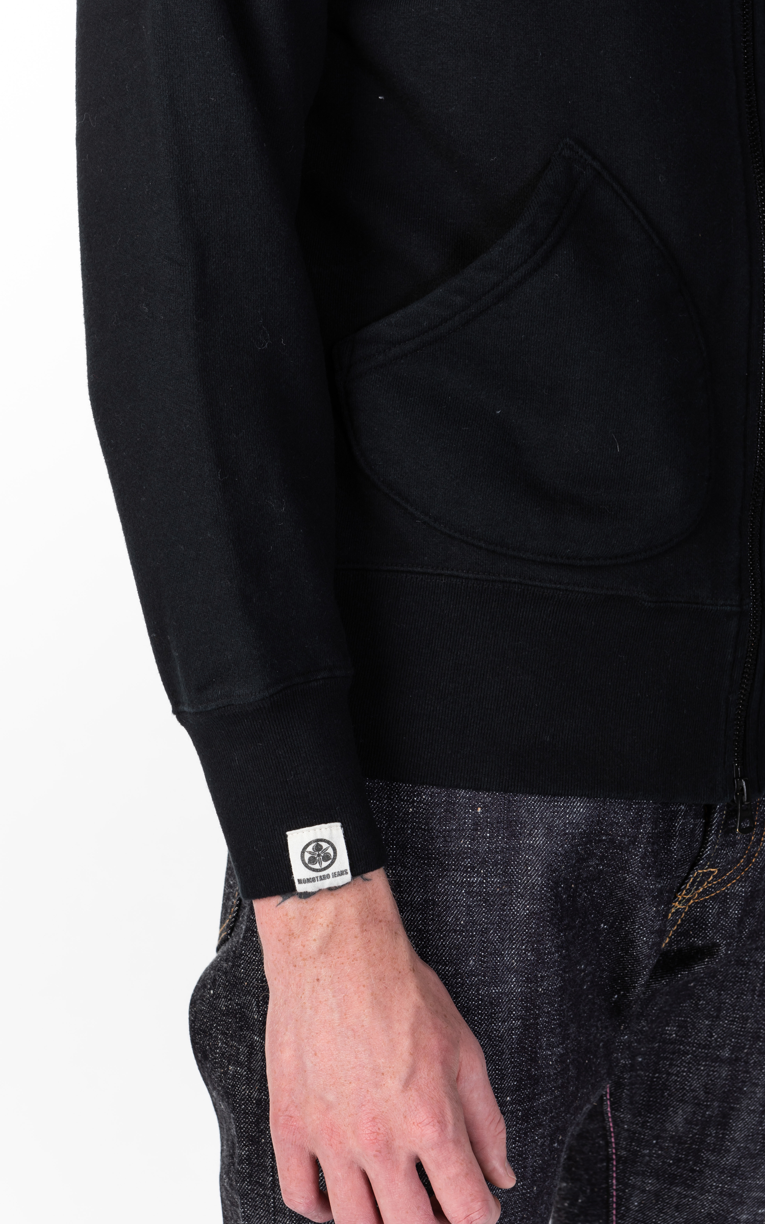 Momotaro Jeans 07-044 Heavyweight Hoodie Black GTB | Cultizm