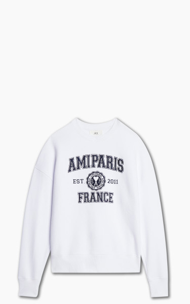 AMI Paris France Crewneck Sweatshirt White