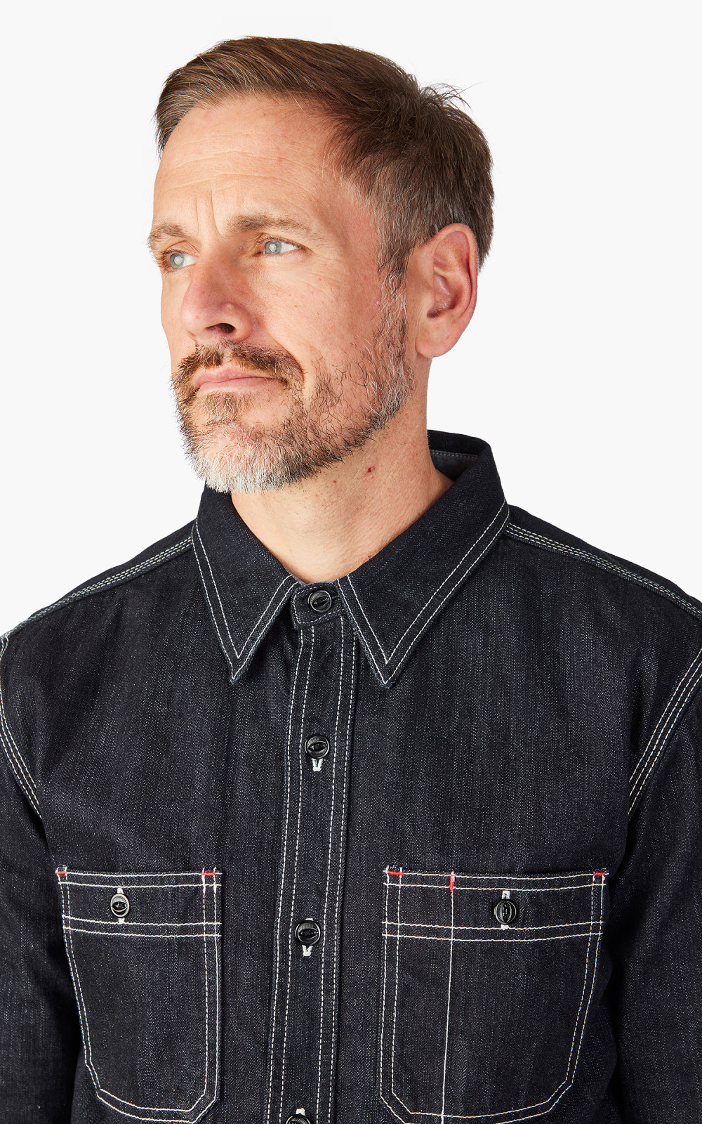 The Flat Head FN-SDK-301L Denim Work Shirt Selvedge Indigo The Flat Head FN-SDK-301L Denim Work Shirt Selvedge Indigo