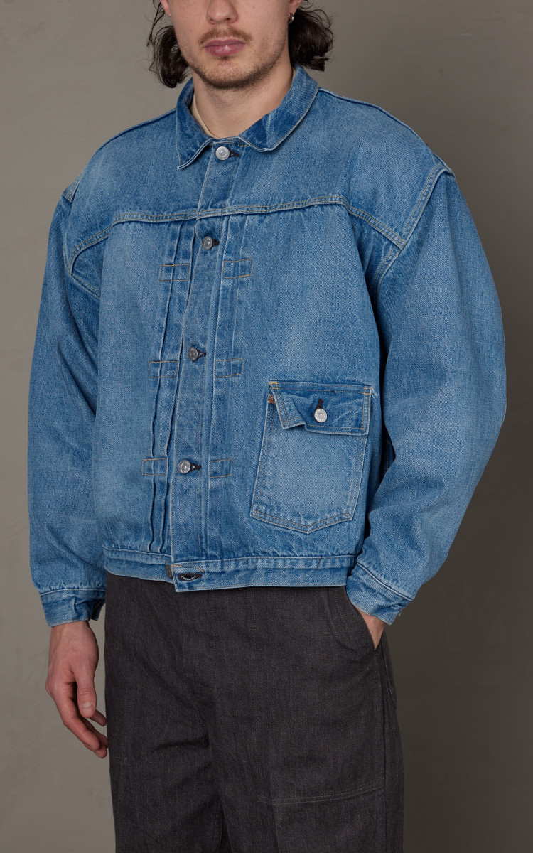 Kaptain Sunshine FM Denim Tracker Jacket Vintage Hand Wash Kaptain Sunshine FM Denim Tracker Jacket Vintage Hand Wash
