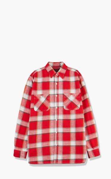 Beams Plus Work Vintage Like Flannel Shaggy Shirt Red Check 3811-0145-139-35-Red-Check