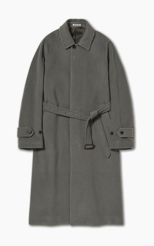 Auralee Cashmere Wool Mosser Soutien Collar Coat Grey