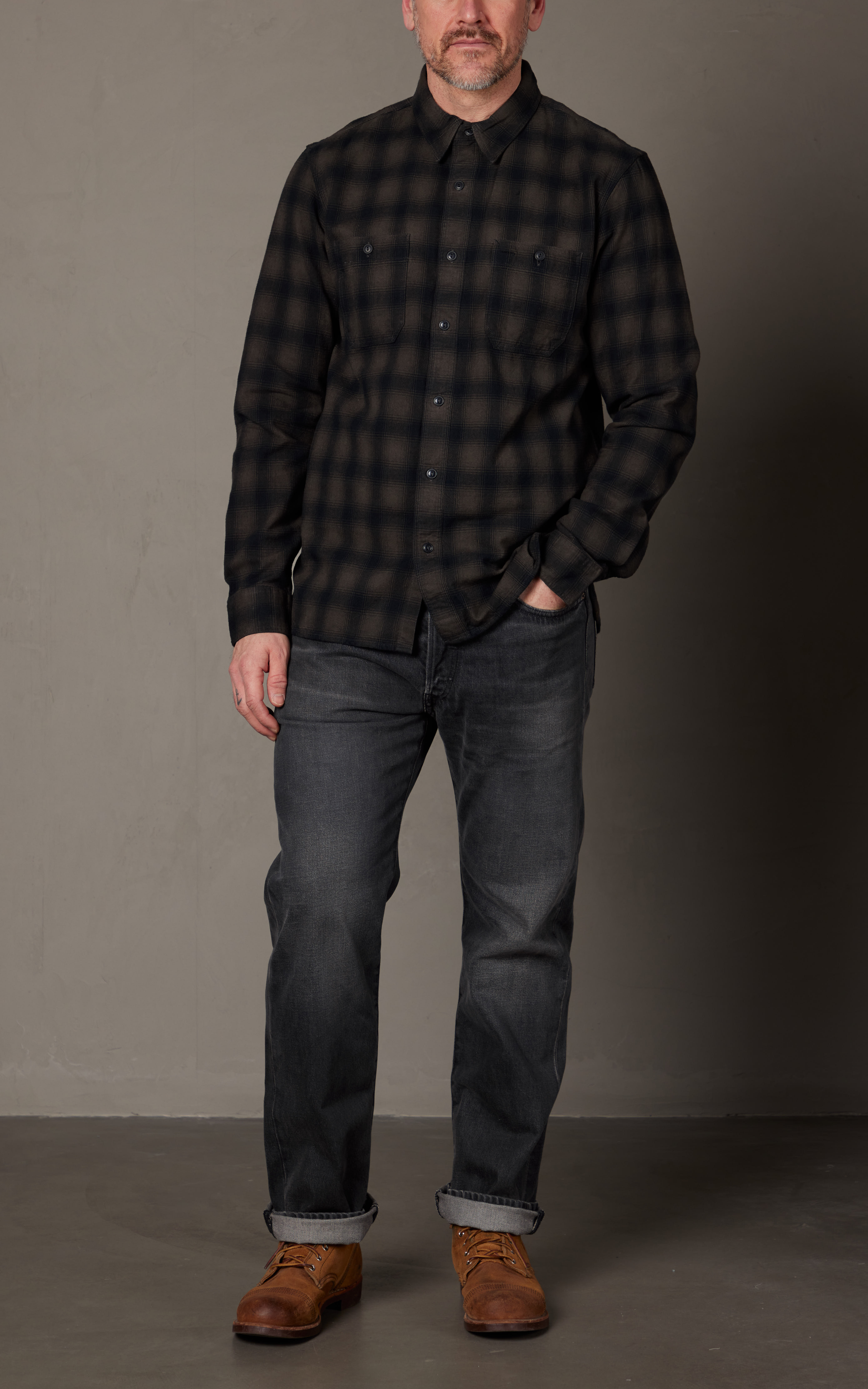RRL Checked Woven Shirt Jacket - MILWORKS