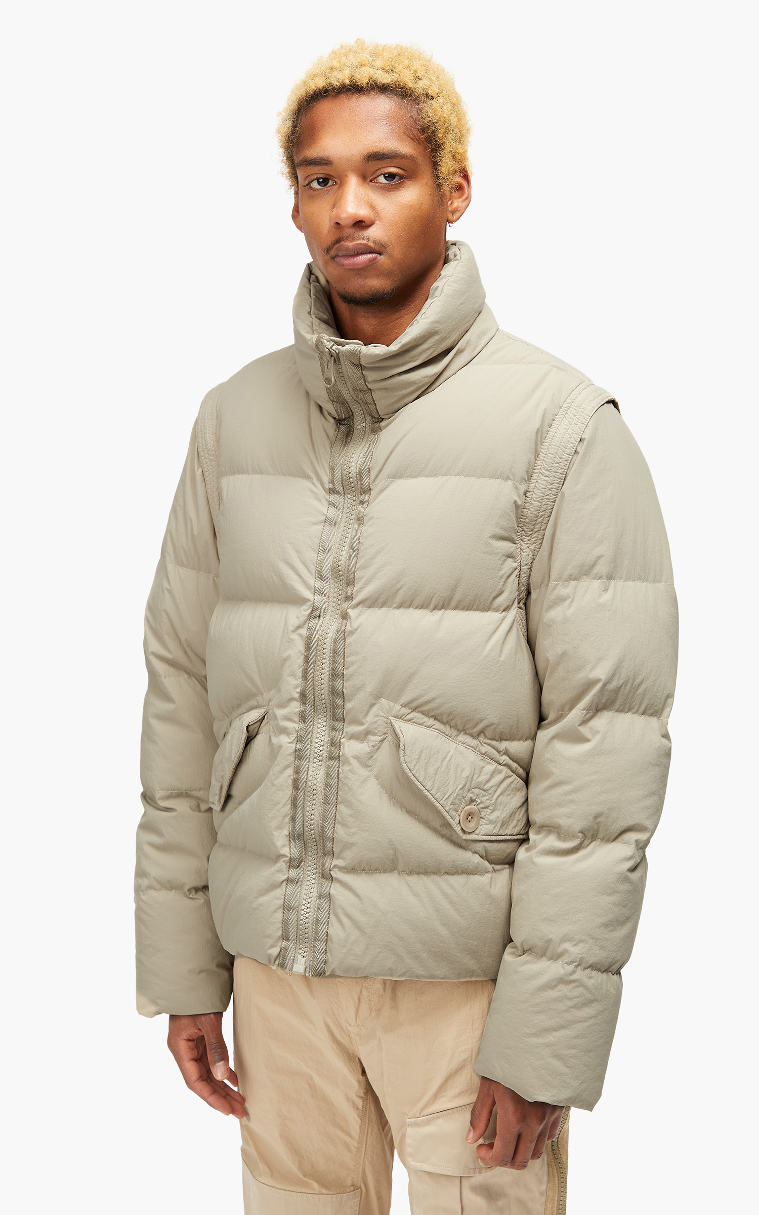 Ten C Austral Down Jacket Vest Taupe | Cultizm