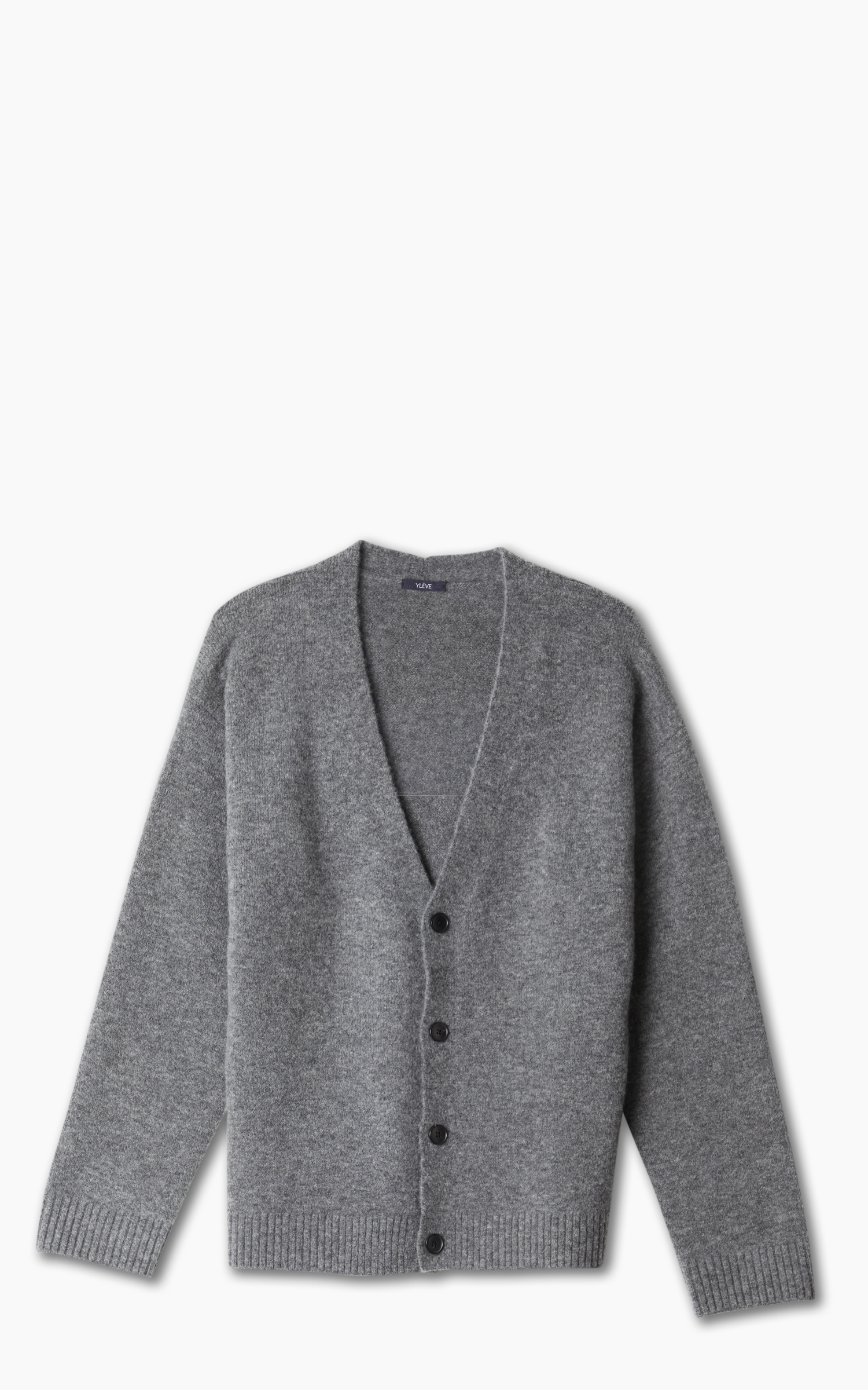 YLÈVE Wool Boucle Knit Cardigan Grey Cultizm