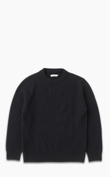 Nudie Jeans August Rib Wool Sweater Navy