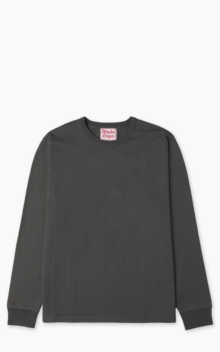 Wonder Looper Double Heavyweight Crewneck Longsleeve T-Shirt Sumi | Cultizm