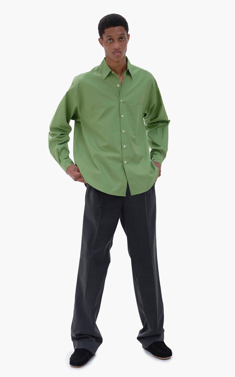 Auralee Washed Finx Twill Big Shirt Blue