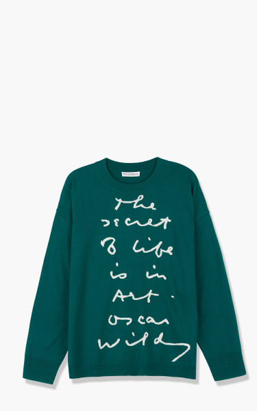 JW Anderson Quote Crew Neck Jumper Green/Off White KW0633-YN0008-521