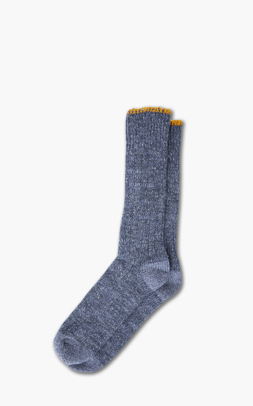 Anonymous Ism Socks Boucle Nep Trim Crew Indigo