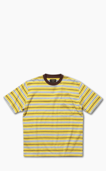 Beams Plus Jacquard Stripe Pocket T-Shirt Yellow