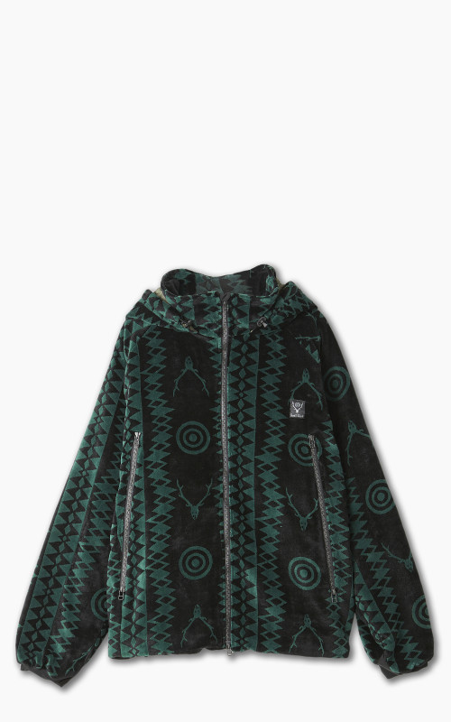 South2 West8 Weather Effect Jacket Velvet Jq. Skull & Target Black/Green