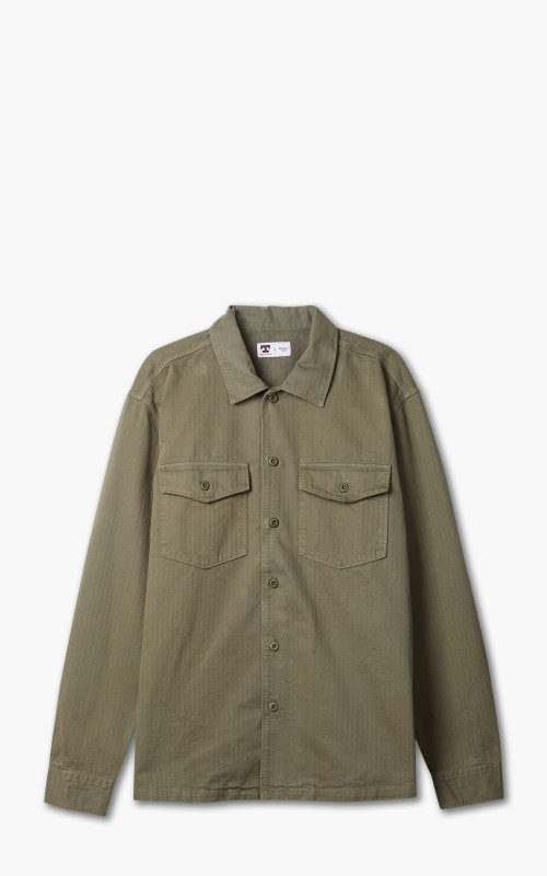 Tellason Fatigue Shirt Herringbone Olive