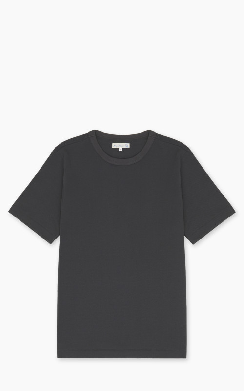 Merz b. Schwanen 214PK Crew Neck Pikée Tee Charcoal
