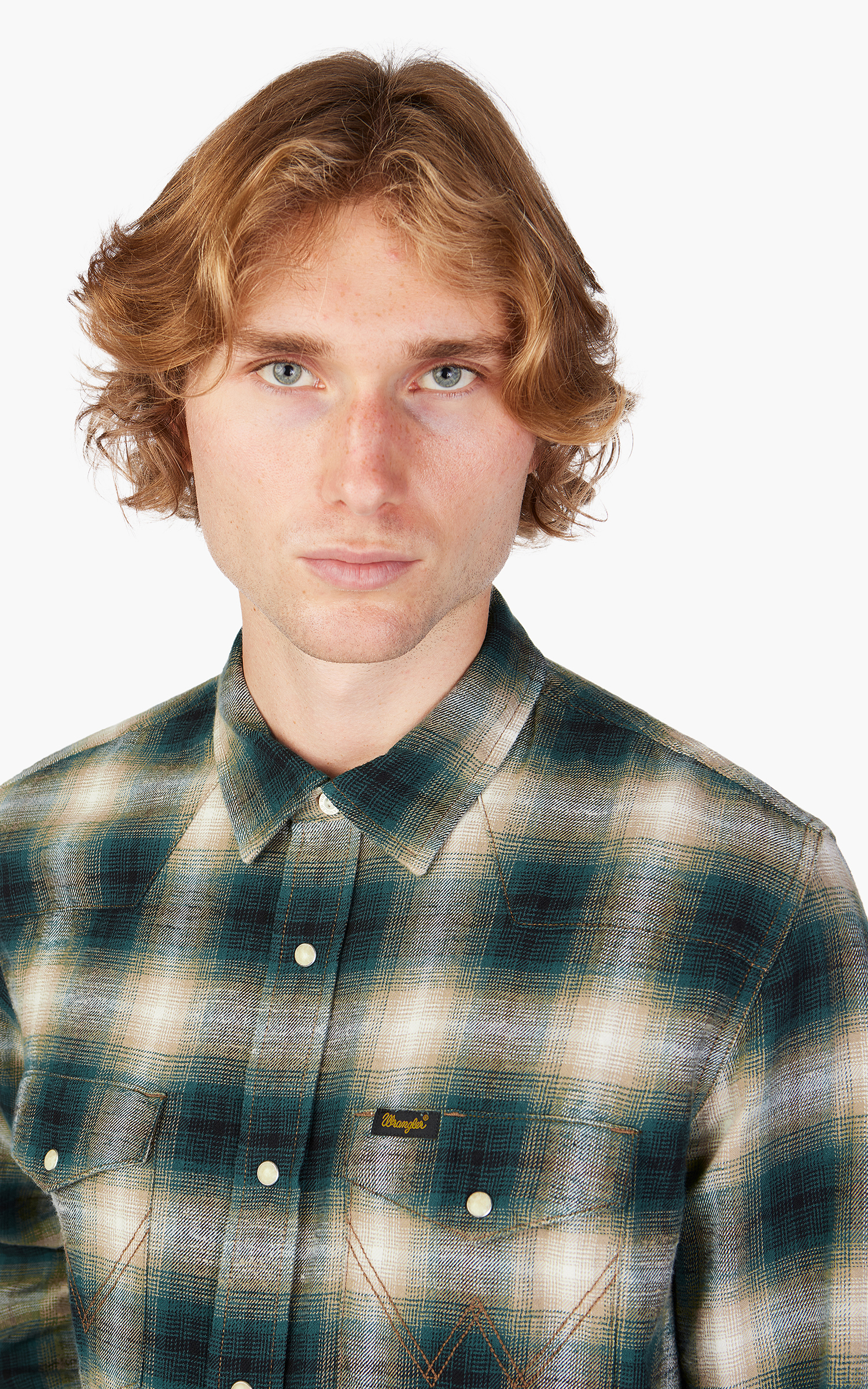 Wrangler L/S Western Shirt Dark Matcha | Cultizm