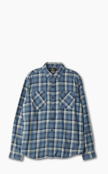 RRL Clint Western Shirt Indigo/Cream
