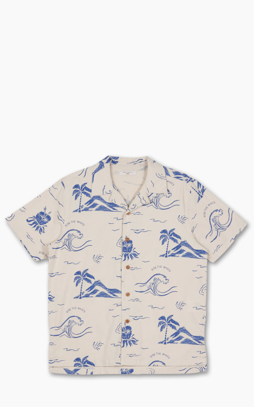 Nudie Jeans Arvid Waves Hawaii Shirt Ecru