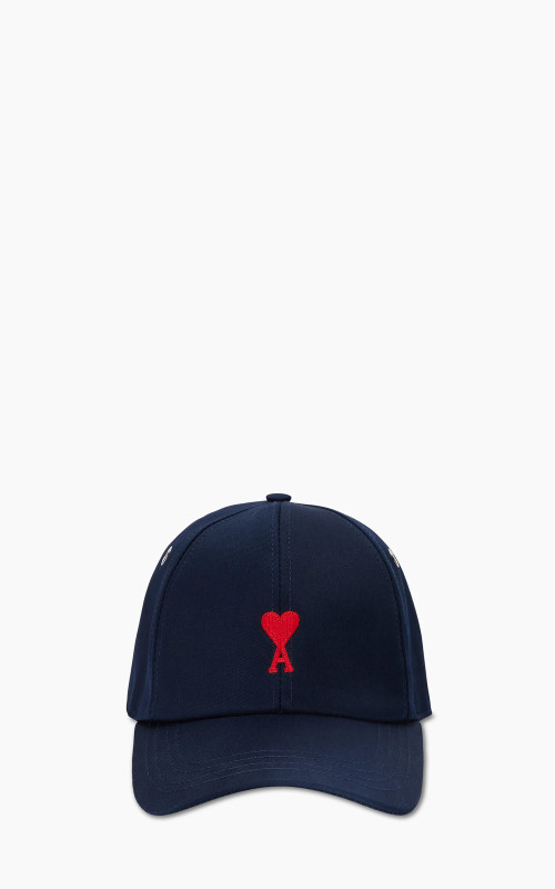 AMI Paris Red ADC Embroidery Cap Nautic Blue