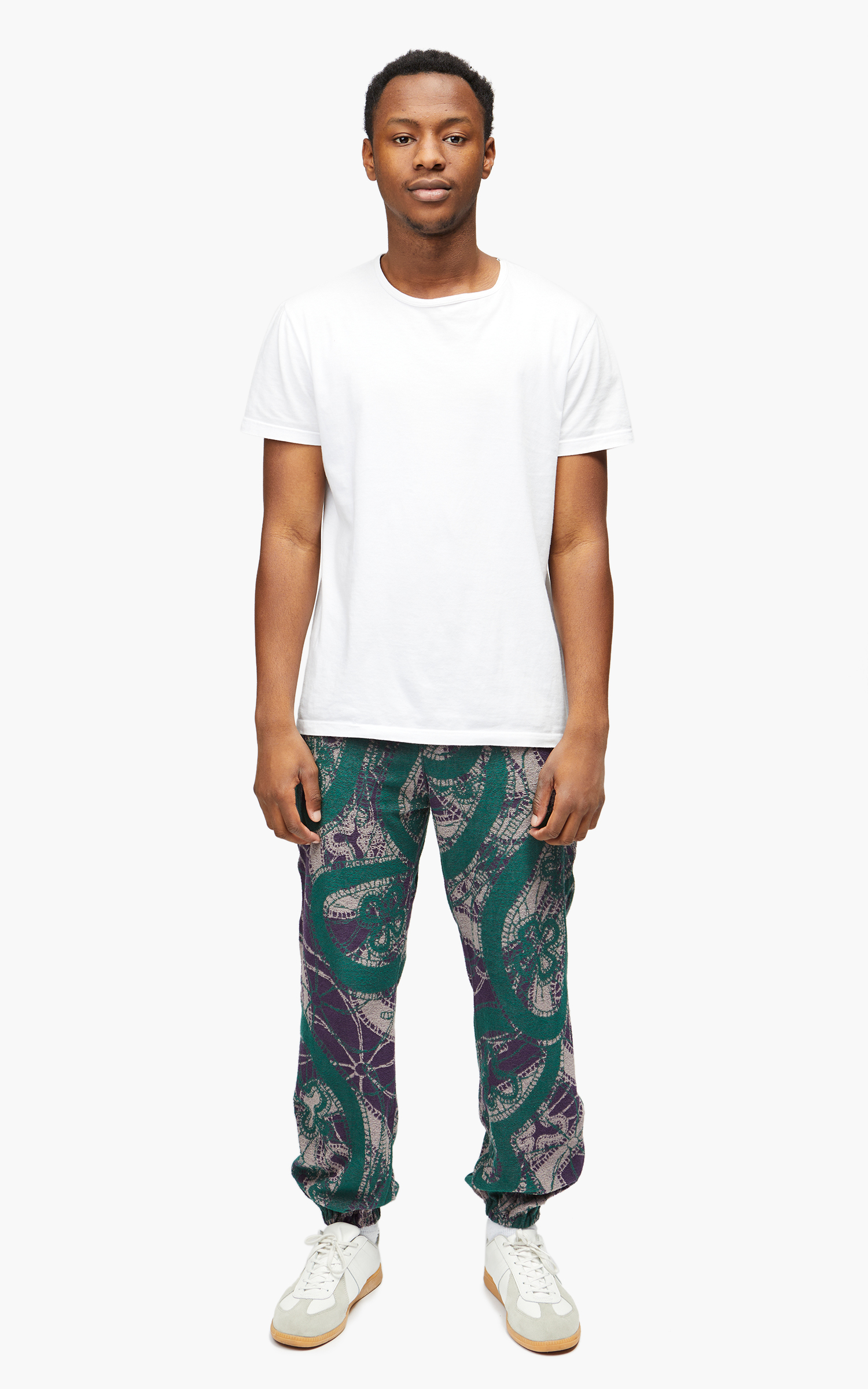 Needles Zipped Sweat Pant Papillon Pile Jacquard Purple | Cultizm