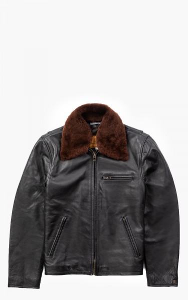 Shangri-La Heritage Varenne Fur Collar Leather Jacket Black