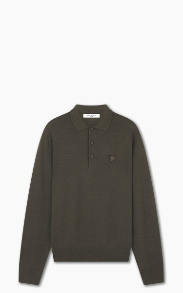 Maison Kitsuné Bold Fox Head Patch Polo Jumper Khaki