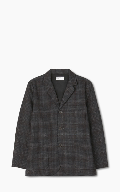 Universal Works Three Button Jacket Reuse Wool Mix Charcoal