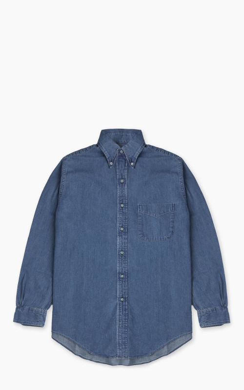 OrSlow Standard Button Down Denim Shirt Used Wash Indigo