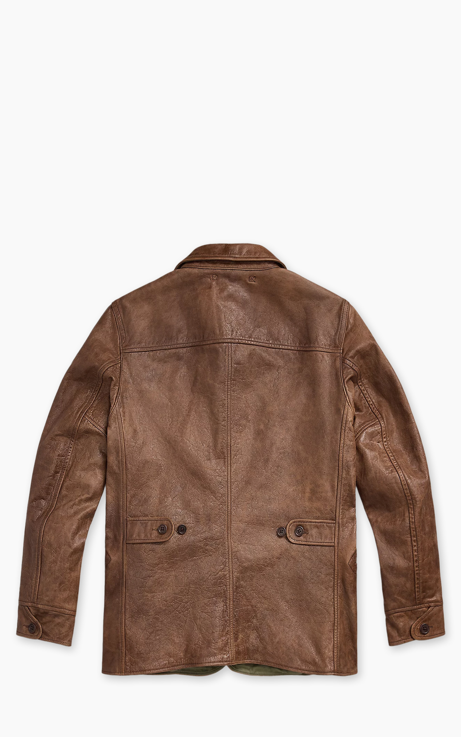 RRL Bradley Leather Car Coat Vintage Tan Cultizm