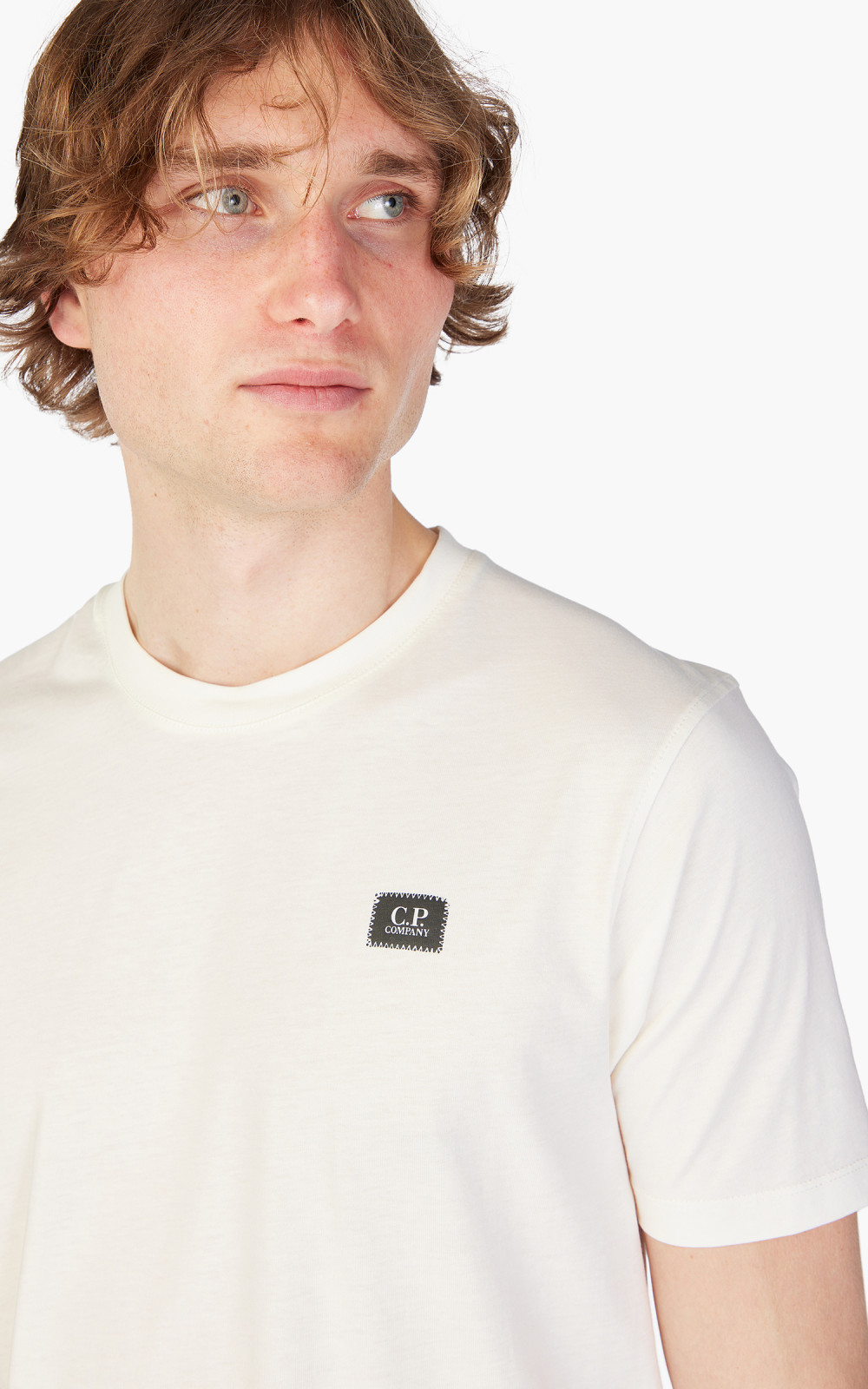 C.P. COMPANY ★韓国より迅速発送★ '30/1' T-shirt White C.P. Company 30/1 Label Logo T-Shirt Gauze White | Cultizm