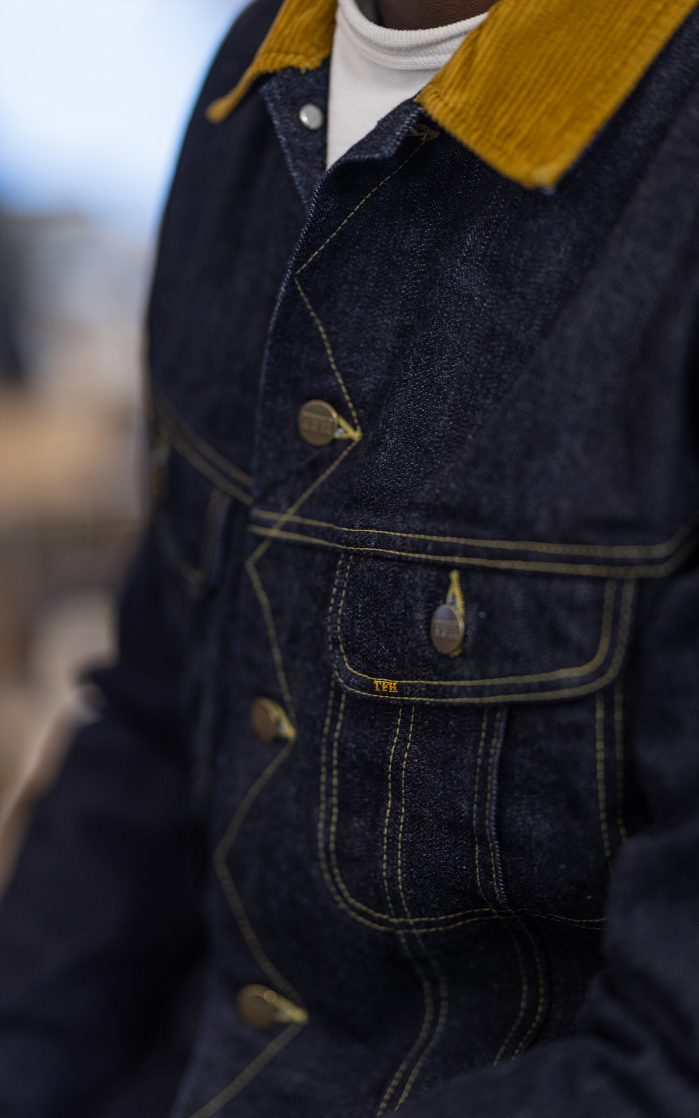 The Flat Head FN-OJ-D102 Denim Jacket Blanket Lined Indigo