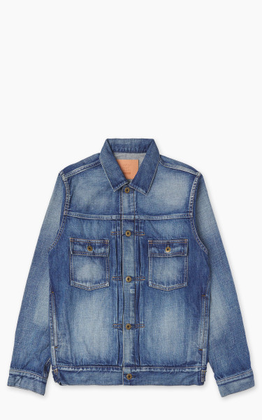 Japan Blue JBGJ1001 Type 2 Denim Jacket Mid Indigo Aging Wash 12.5oz