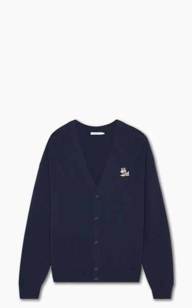 Maison Kitsuné Dressed Fox Patch Relaxed Cardigan Navy