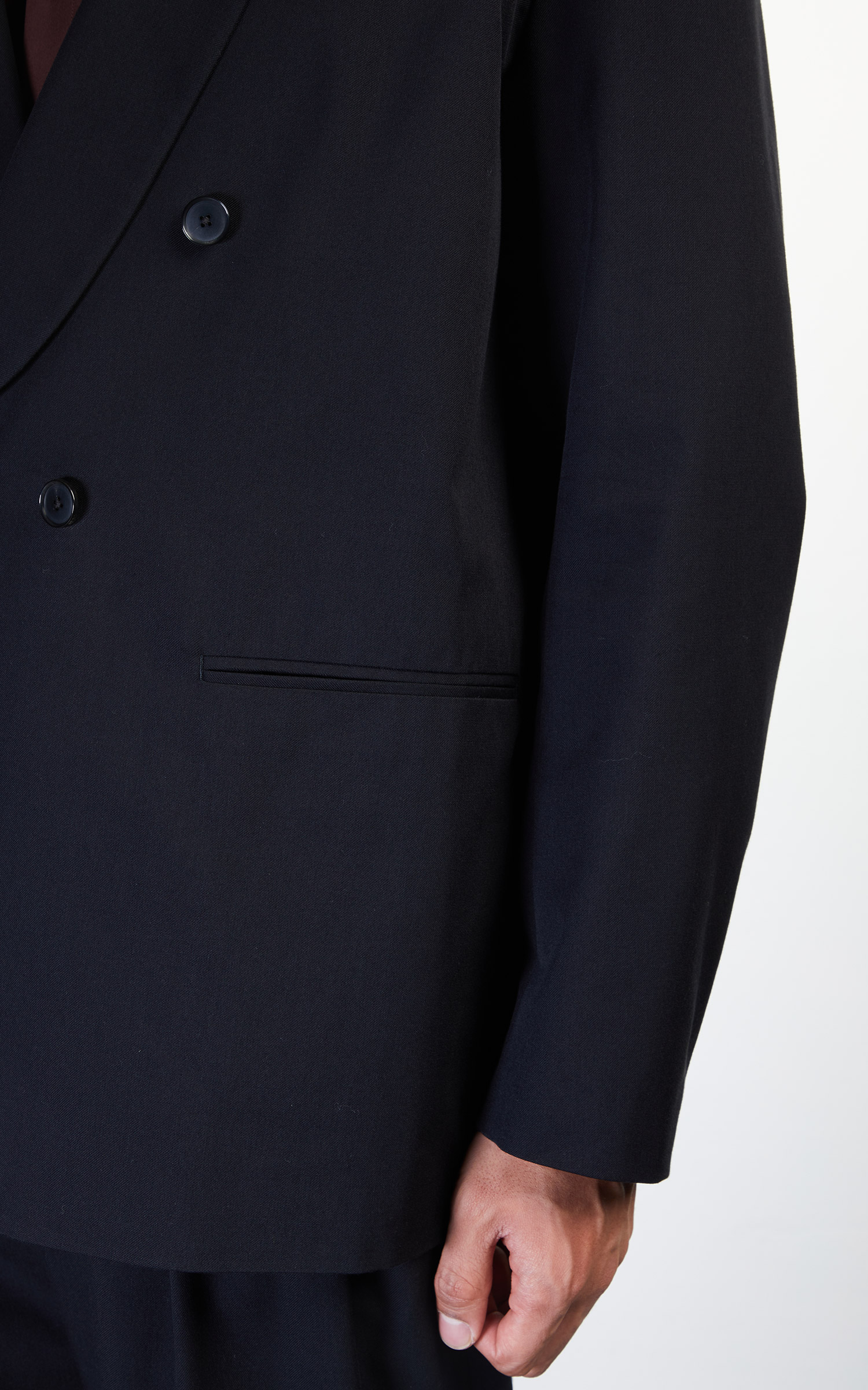 Auralee Super Fine Wool Cotton Twill Shawl Collar Jacket Black | Cultizm