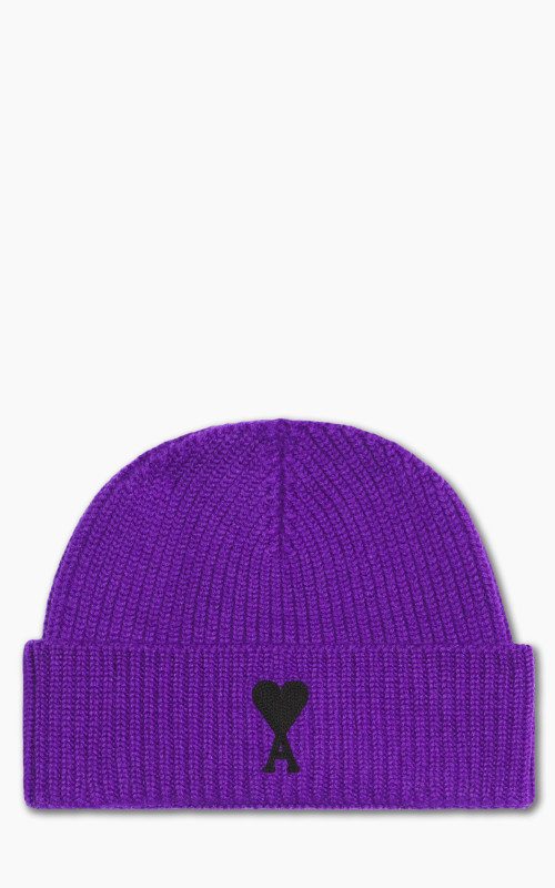 AMI Paris Ami De Coeur Beanie Purple/Black