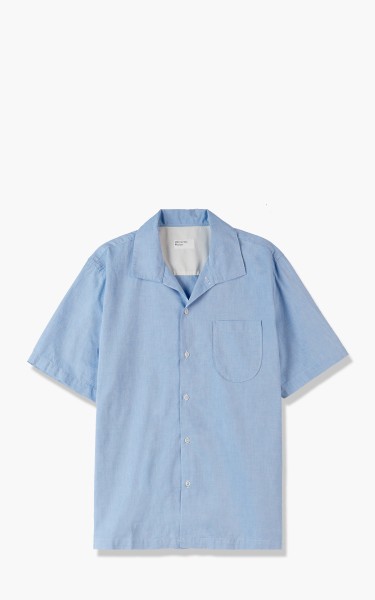 Universal Works Open Collar Shirt Organic Oxford Cotton Blue 26731-Blue