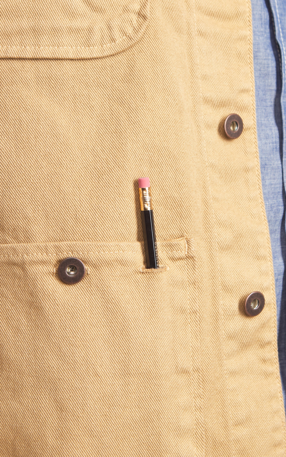 Tellason Coverall Jacket Garment Dyed Denim British Tan