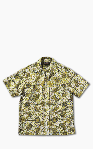 Beams Plus Short Sleeve Batik Print Beach Shirt White