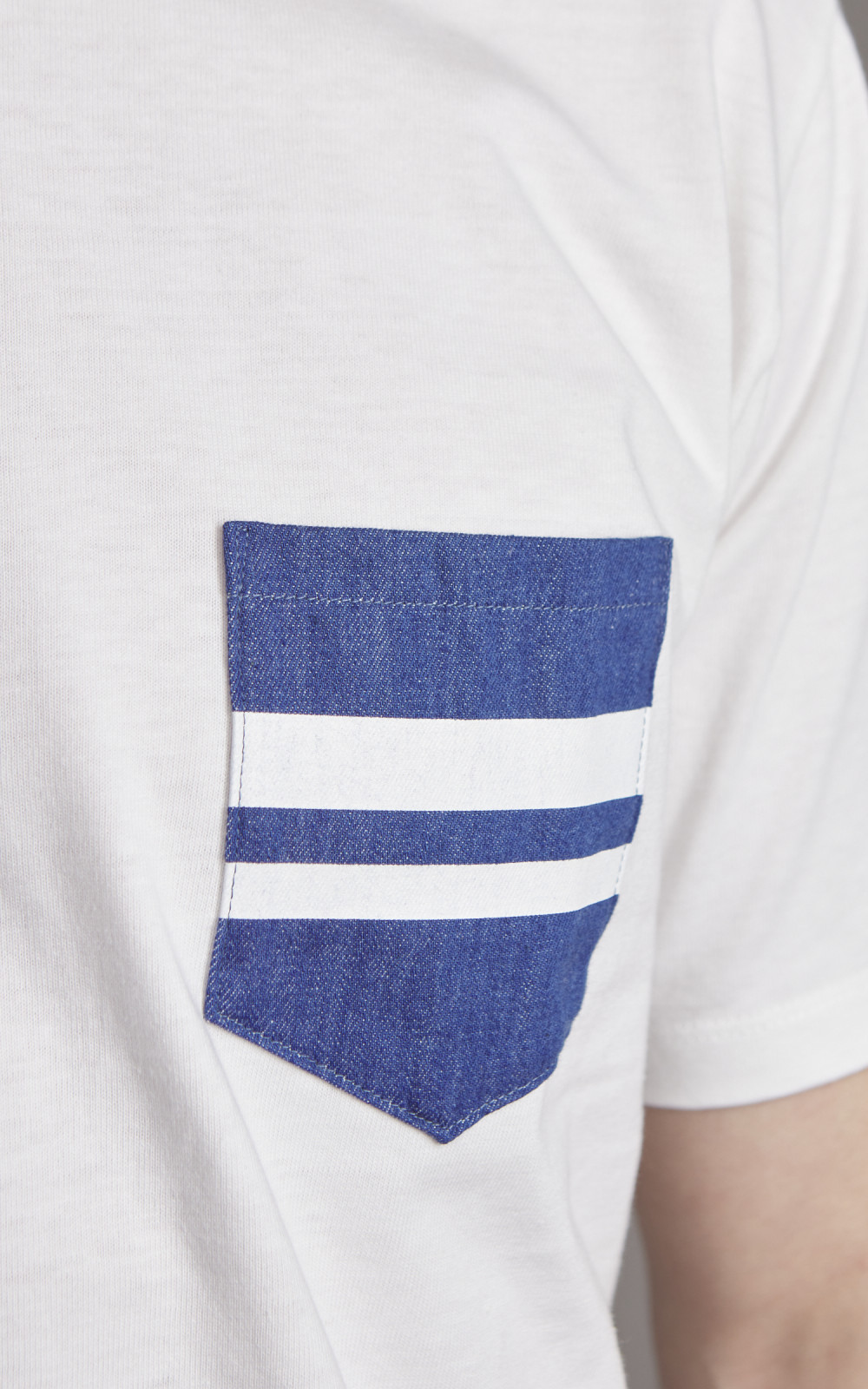 Momotaro Jeans MZTS0003 GTB Denim Pocket T-Shirt White 8.5oz