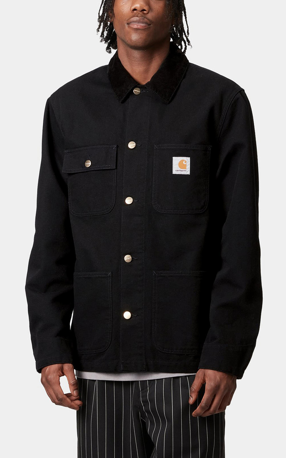 Carhartt WIP Michigan Coat Dearborn Canvas Rinsed Black