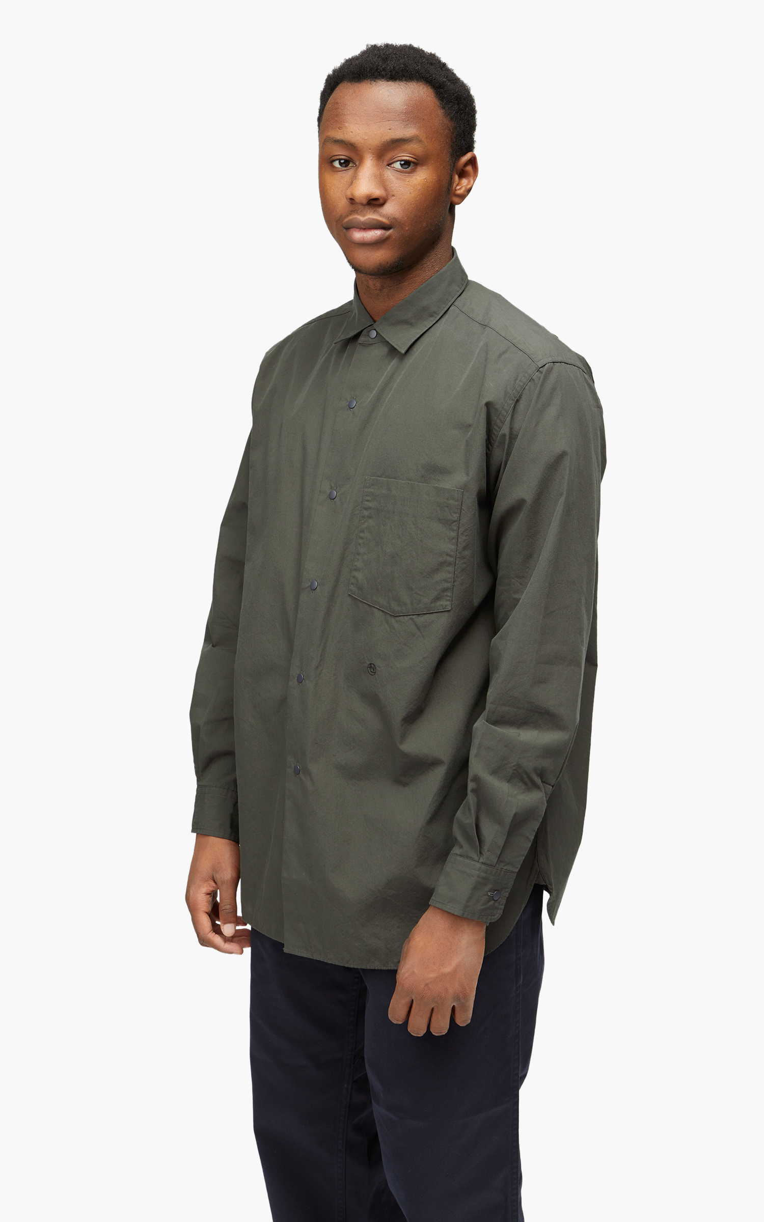 Nanamica Regular Collar Wind Shirt Charcoal | Cultizm