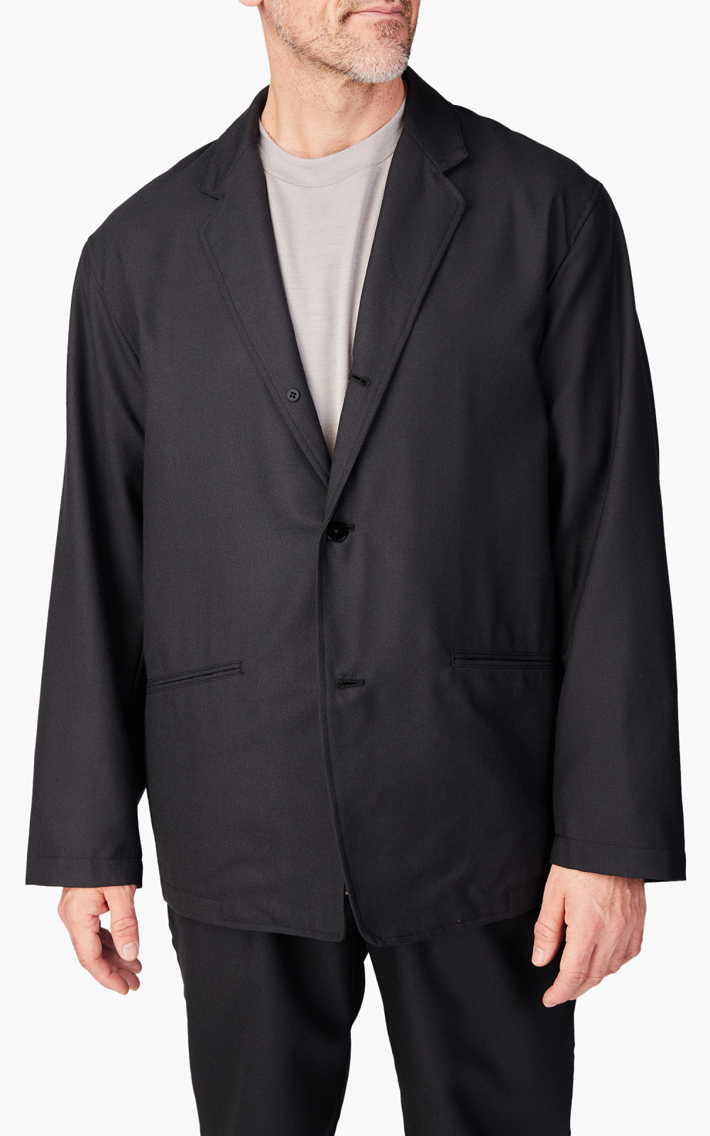 Still By Hand Relaxed Wool Jacket Ink Black | Cultizm