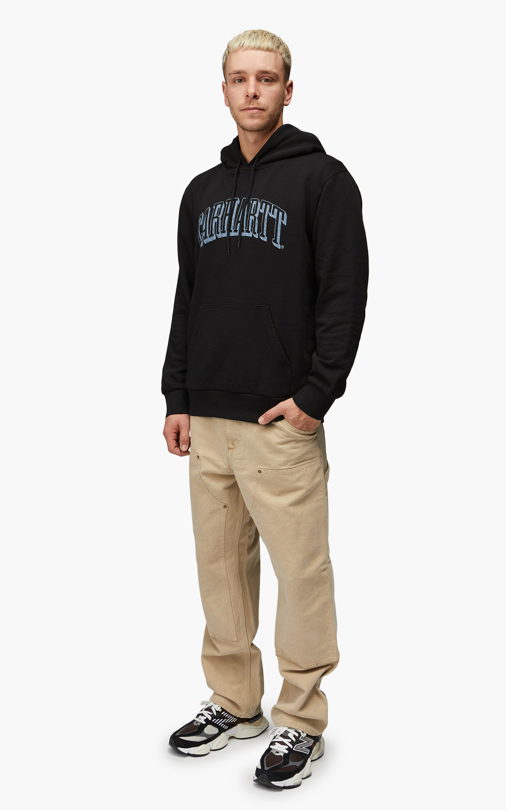 Carhartt WIP Hooded Scrawl Sweatshirt Black/Misty Sky | Cultizm