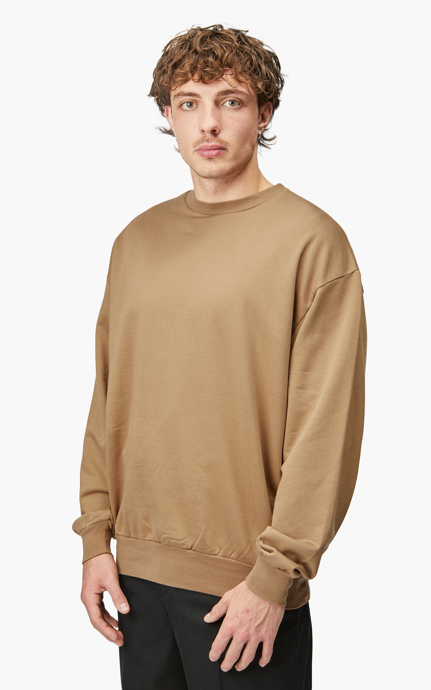 Auralee Elastic High Gauge Sweat P/O Light Brown | Cultizm
