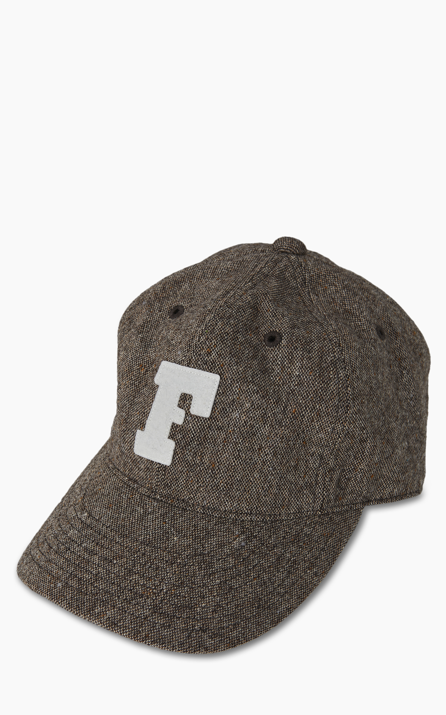 Fullcount 6 Panel Tweed Baseball Cap 'F' Patch Brown | Cultizm